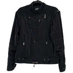 Jamie Sadock Golf Jacket Vest Womens Large Black 2-in-1 Convertible Moto
